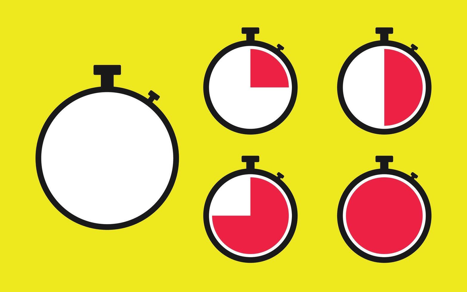 Timer, clock, stopwatch set icons. Countdown timer symbol icon set. vector