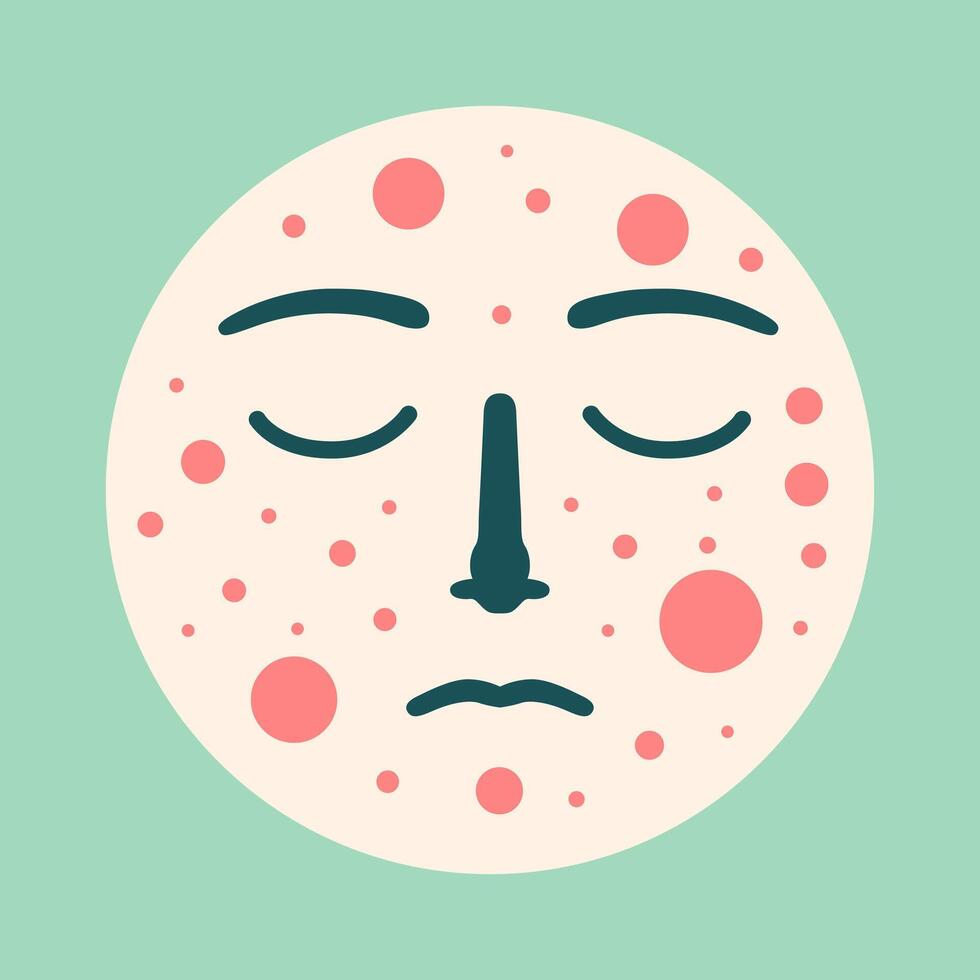 Simple Illustration of a Face Full of Acne vector
