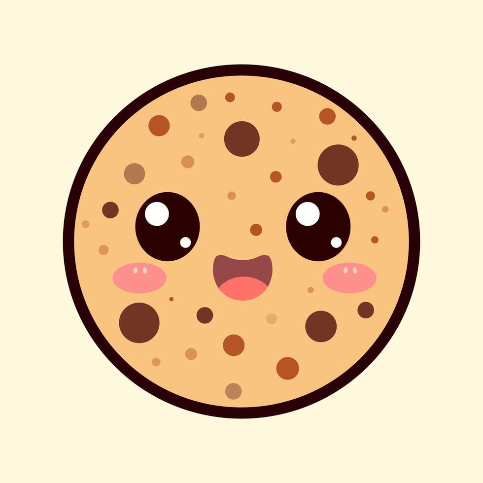 Simple Illustration of a Smiling Cookie vector
