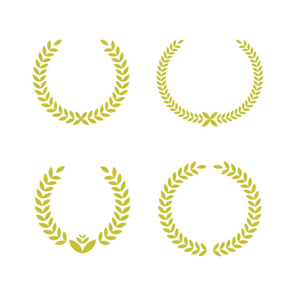Laurel Wreath Bundle Set of Award Emblems Design. vector