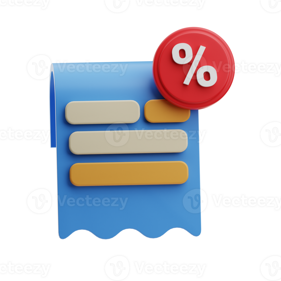 Shopping Receipt with Discount Icon png