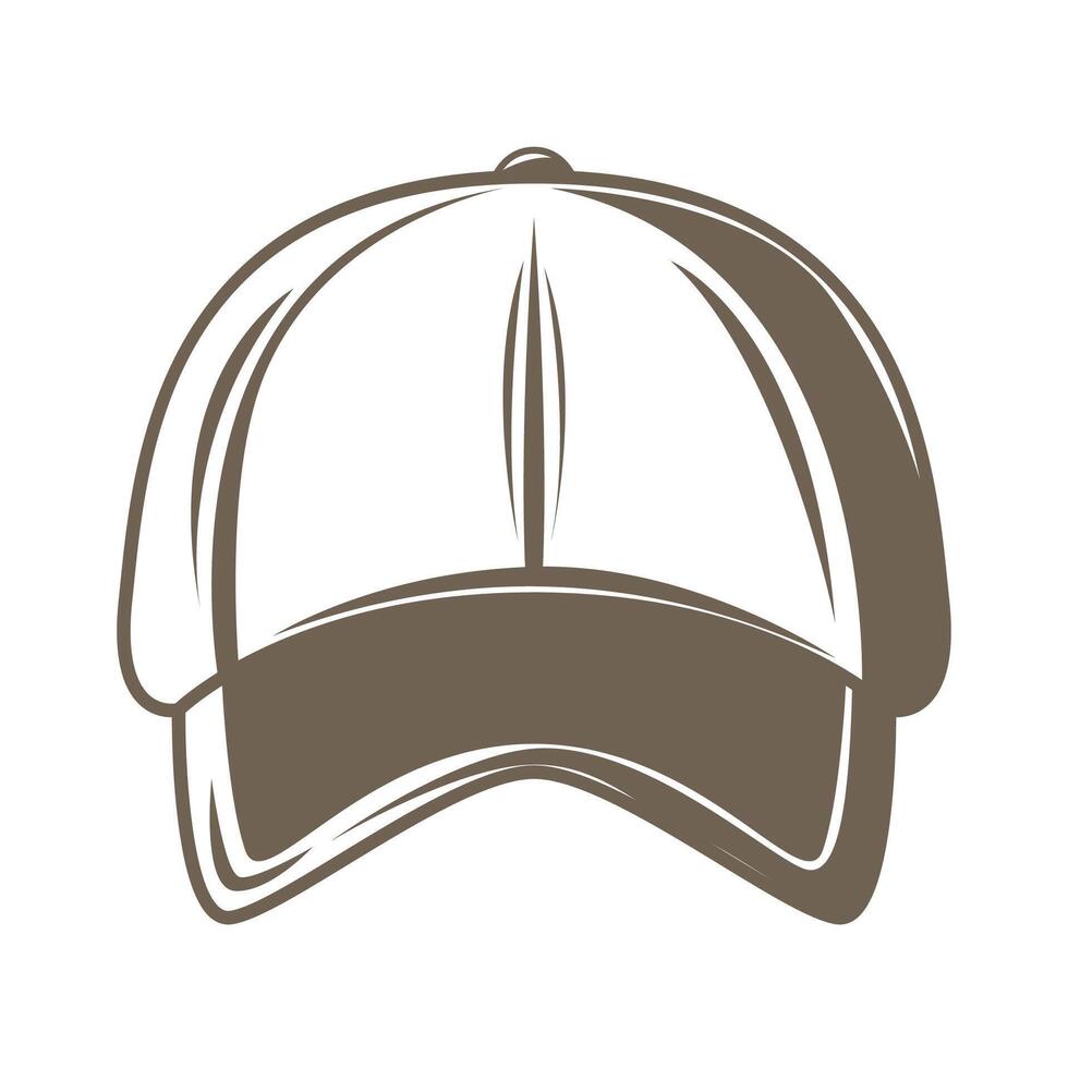This is a drawing depicting a baseball cap placed on a white background vector