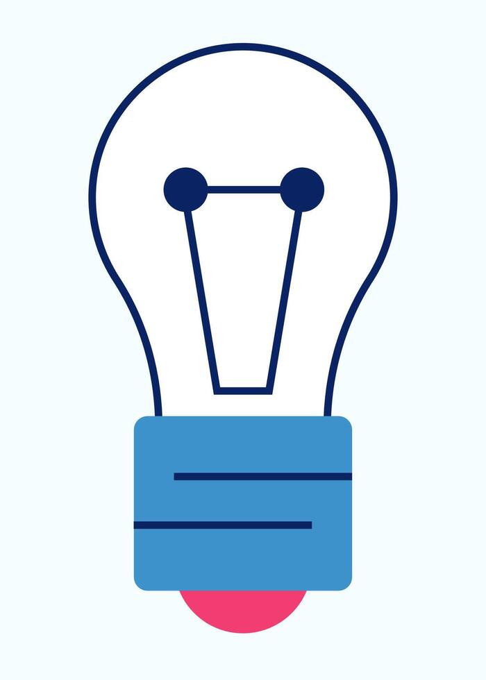 An illustration depicting a light bulb with two wires emerging from it vector