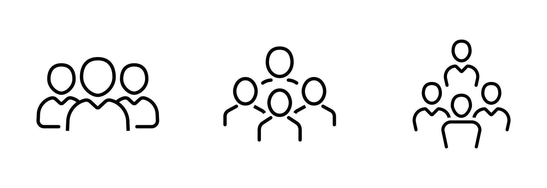 People outline icon set. Teamwork, leadership, group illustration vector