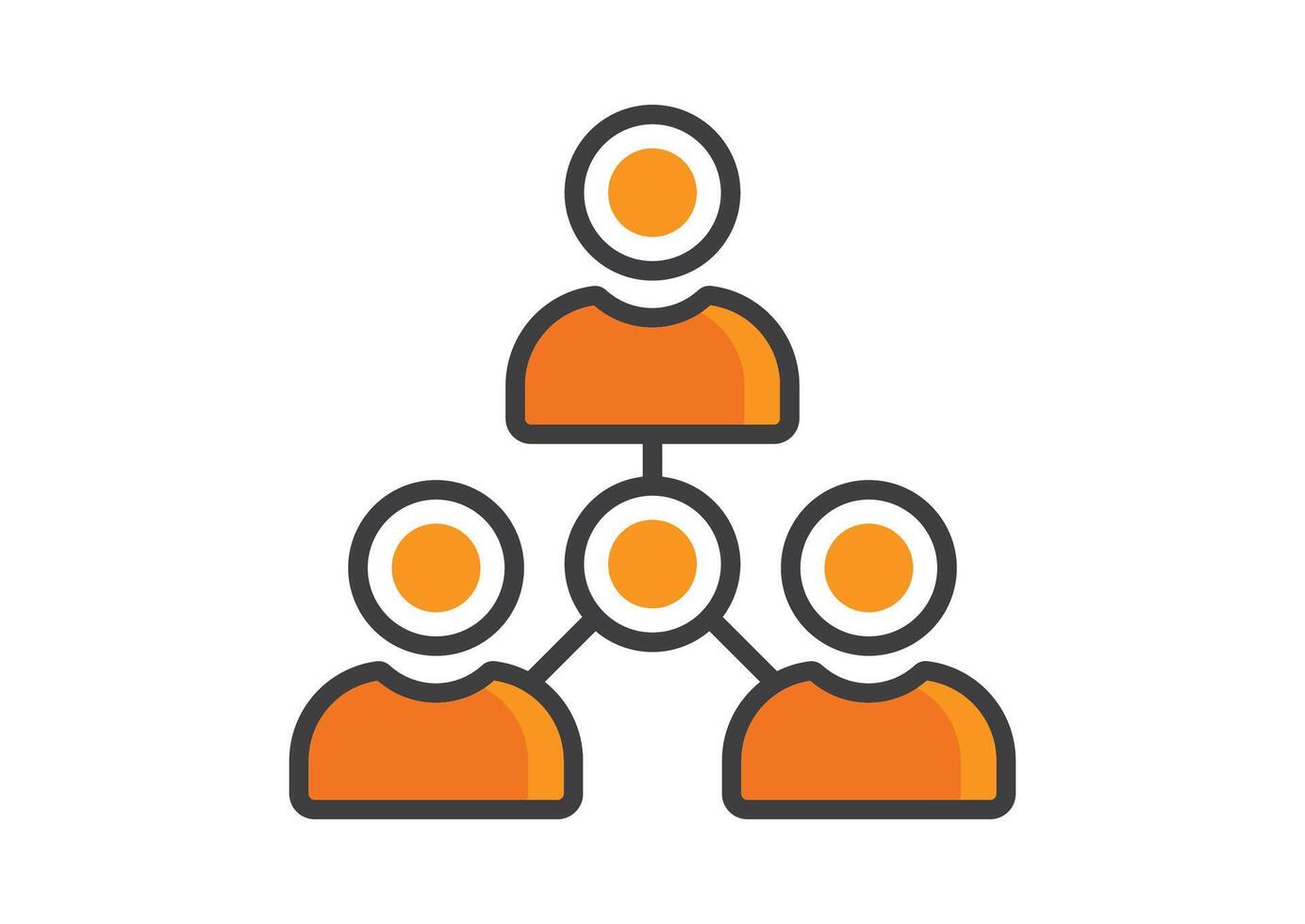 Teamwork network icon group of people connected flat illustration vector