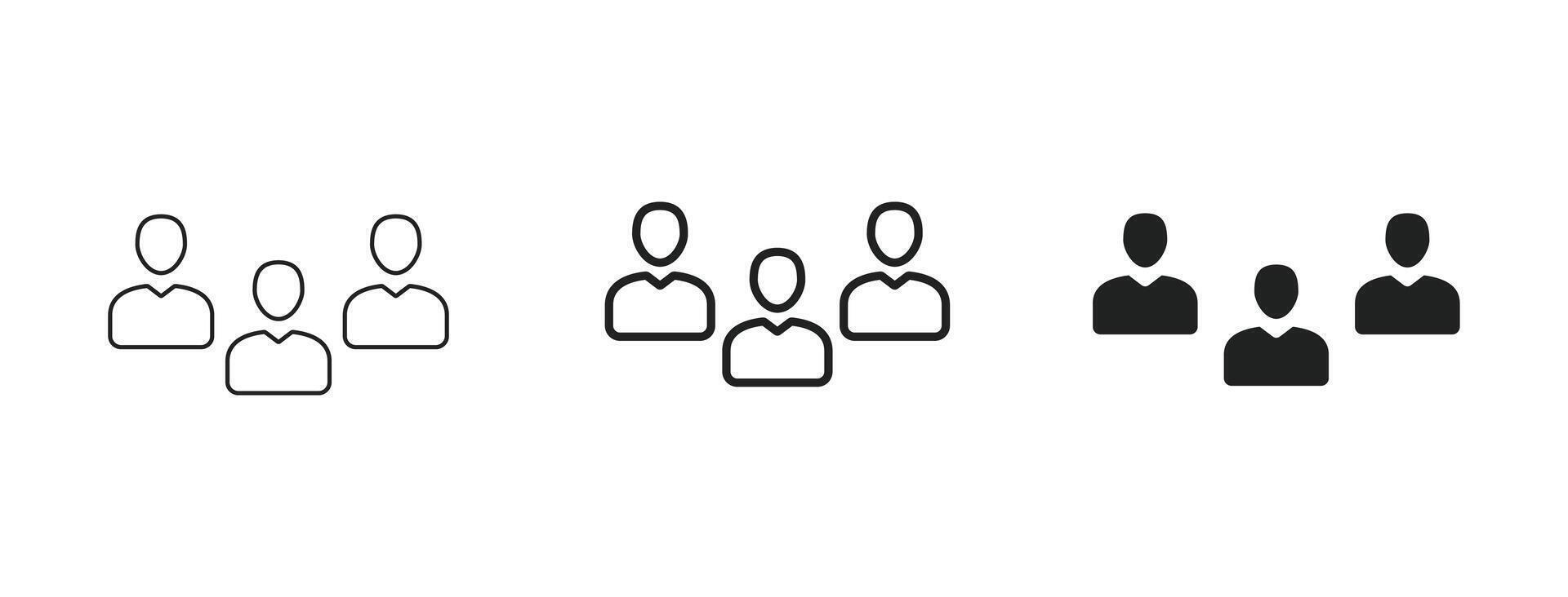 Group people icons team, users, community symbol set in flat and outline style vector