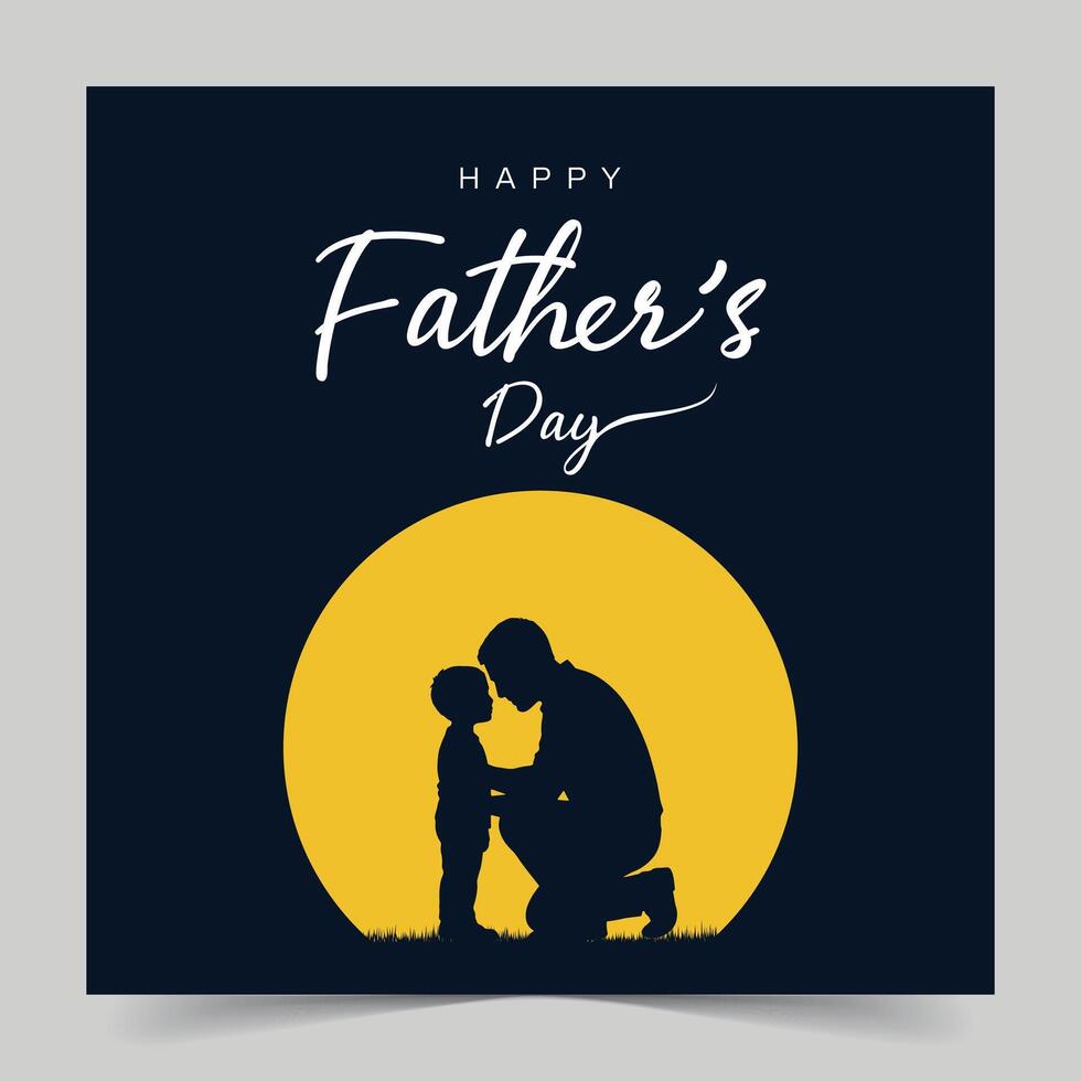 Happy Father's Day Greetings Card Design with Background, Social Media Post Design Banner vector