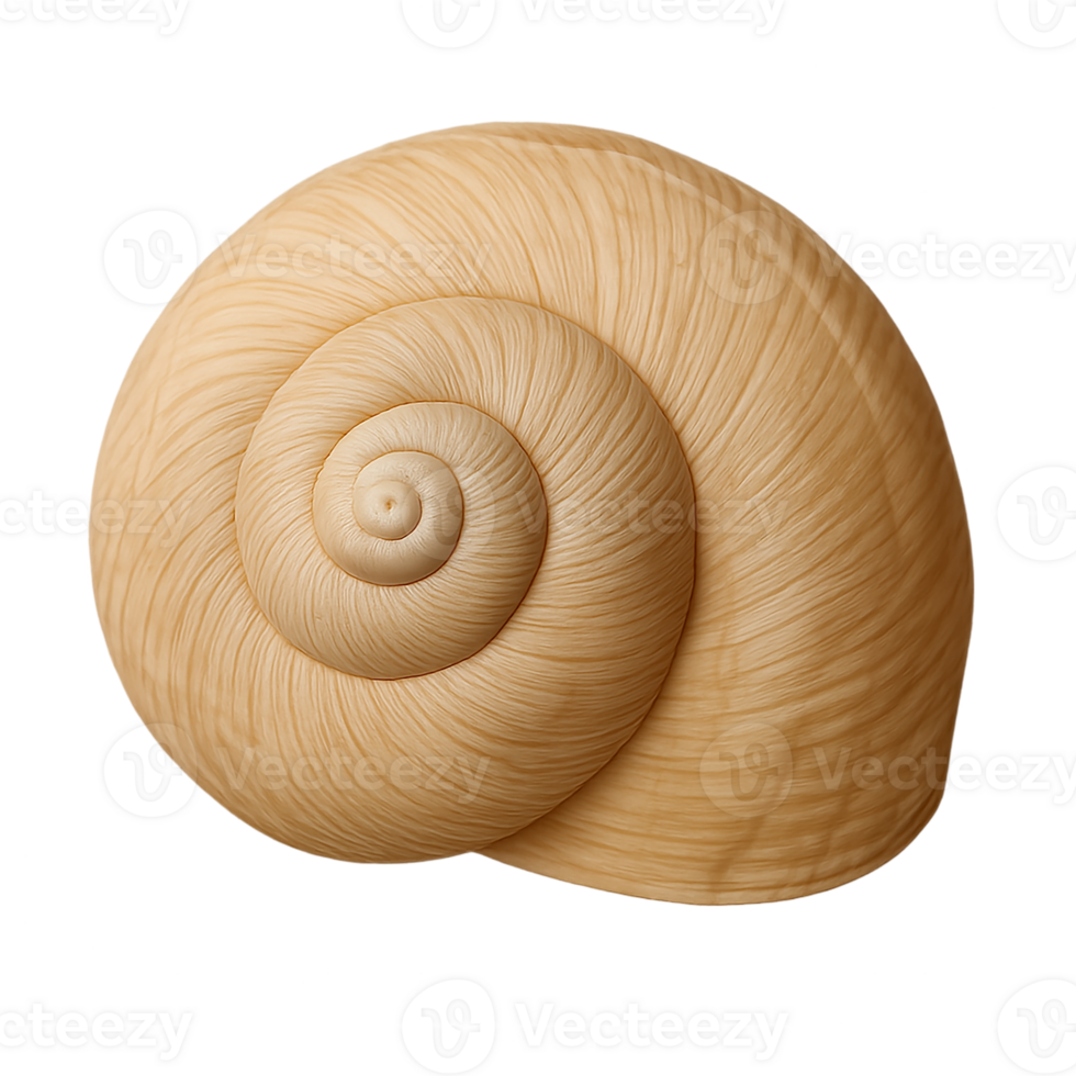 Natural spiral seashell isolated on transparent background, ocean-inspired decorative element png