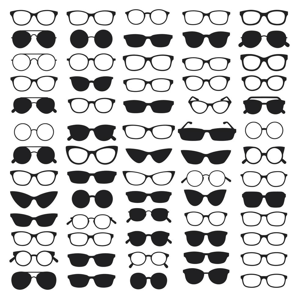 A Collection of Spectacles Various Styles and Eyewear Options vector