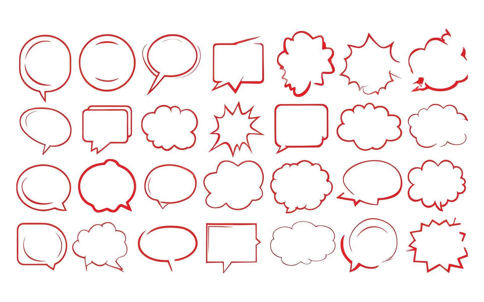 Collection of Different Shapes and Designs of Speech Bubbles vector
