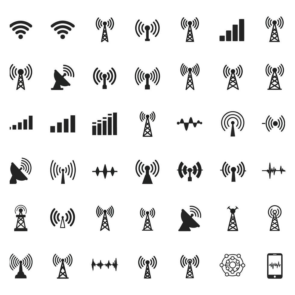 Wireless Signal Strength Icons For Communication Technology Concepts vector