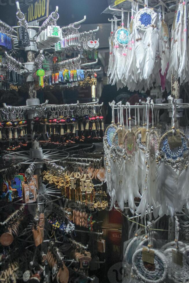 Dreamcatchers and Souvenirs Displayed in a Market Stall photo
