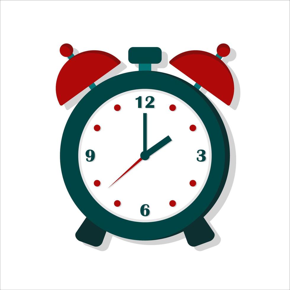 Classic Alarm Clock for Time Management and Daily Productivity Element Flat design style vector