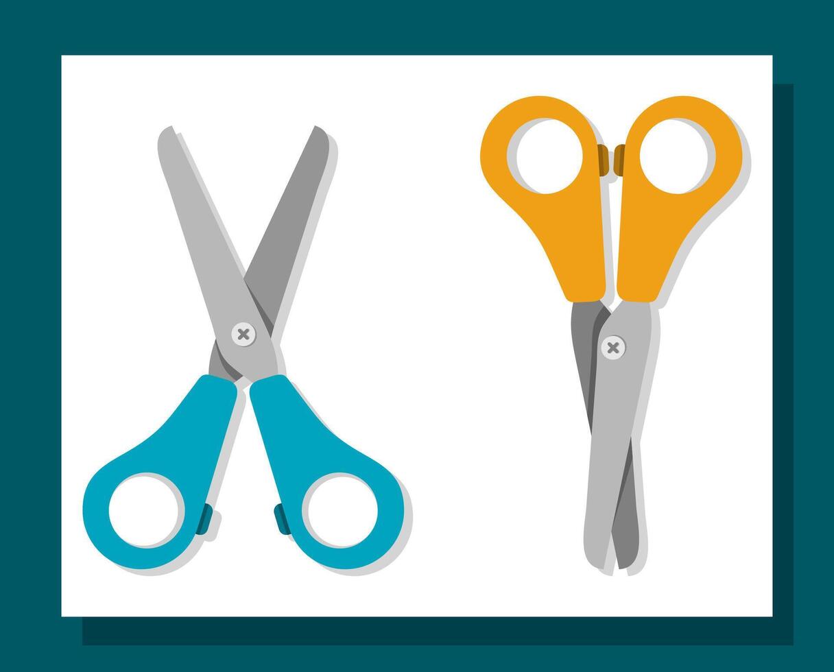 Set of Flat Design Scissors Illustration vector