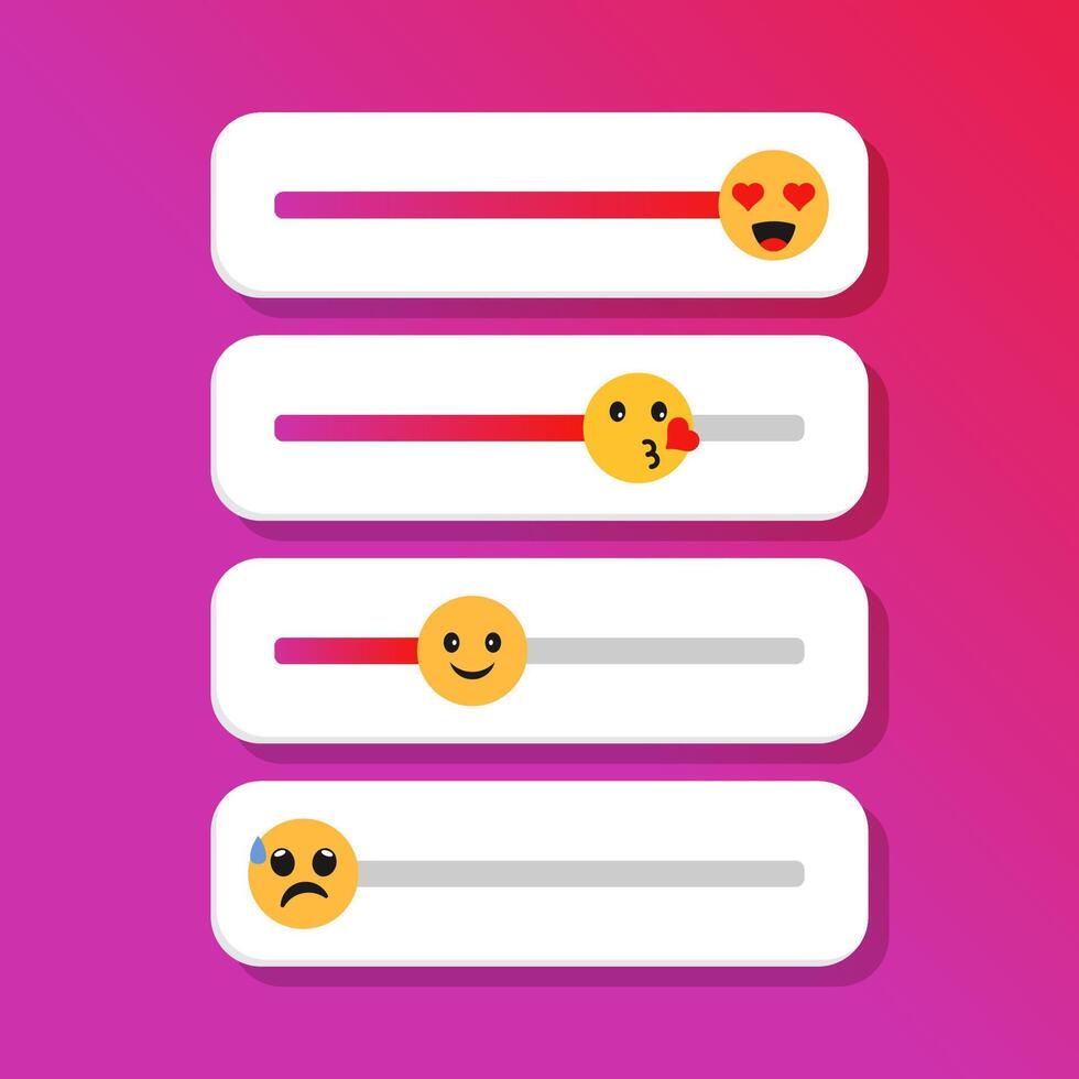 Emoji level scale for rating Social Media Post vector