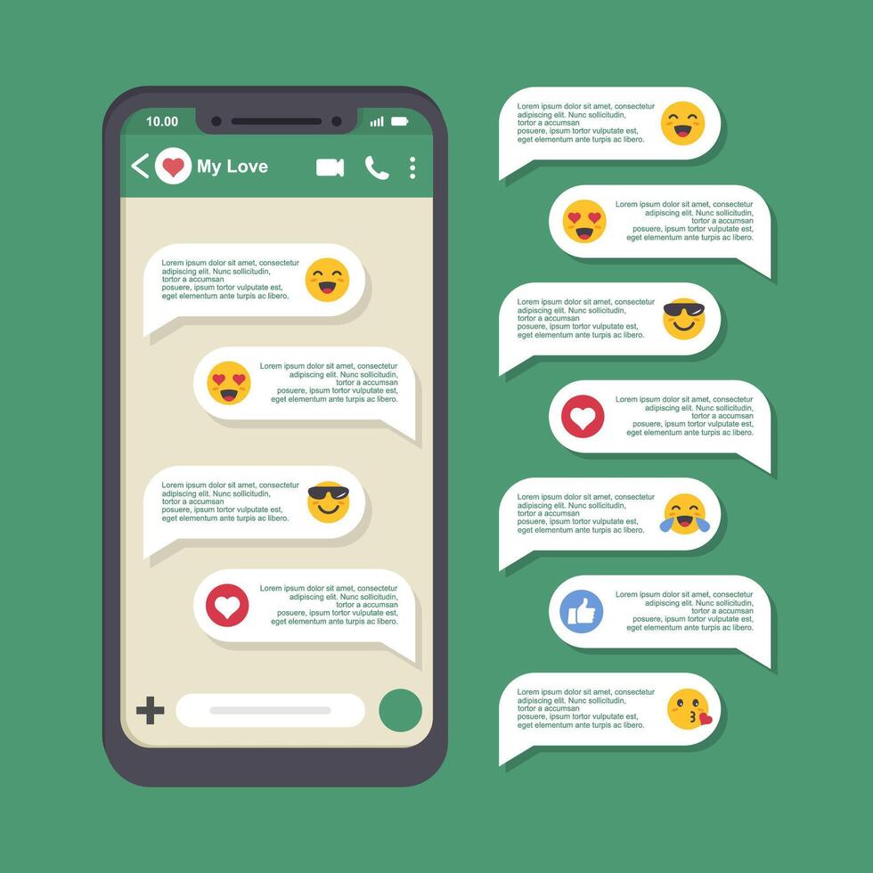 Bubble chat for User Interface in flat style vector