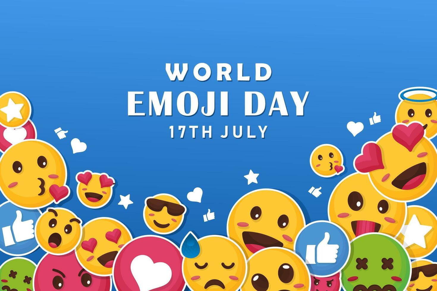World Emoji Day Celebration Background vector
