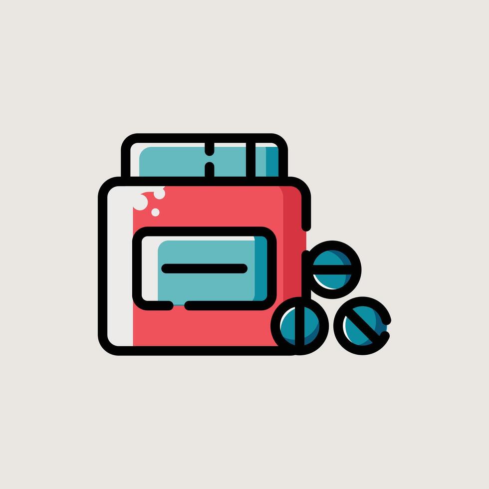 Medicine Jar with Pills Icon vector