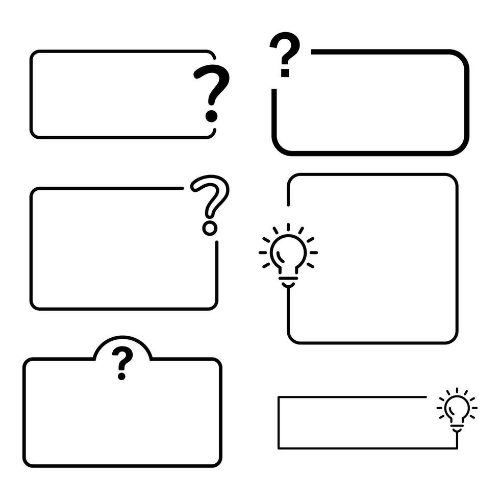 Collection of speech bubbles with question marks and light bulb icons vector