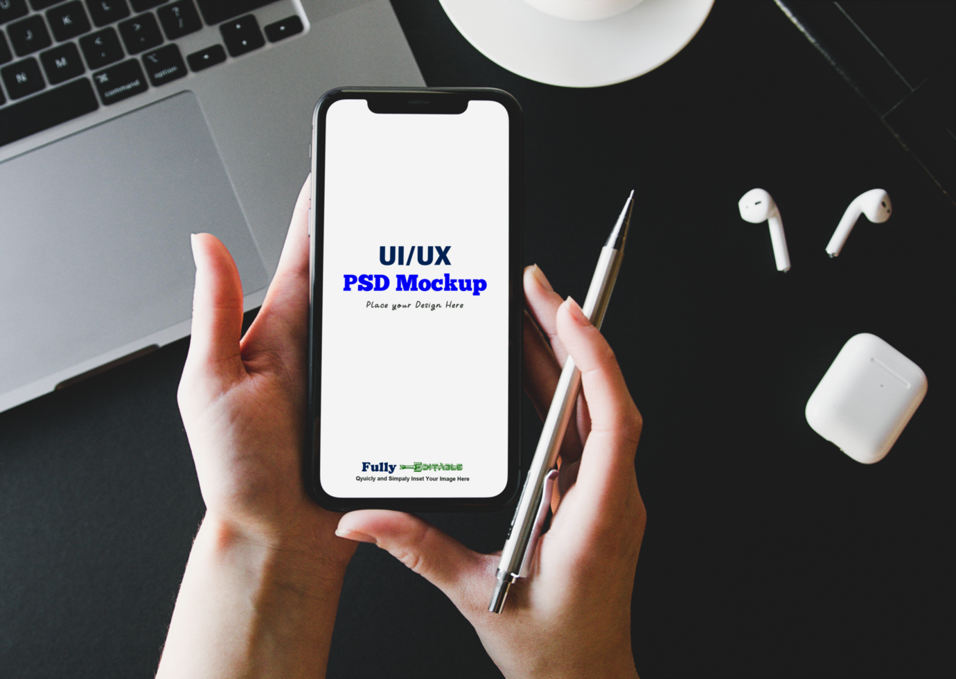 Dark Mode Mobile Mockup psd