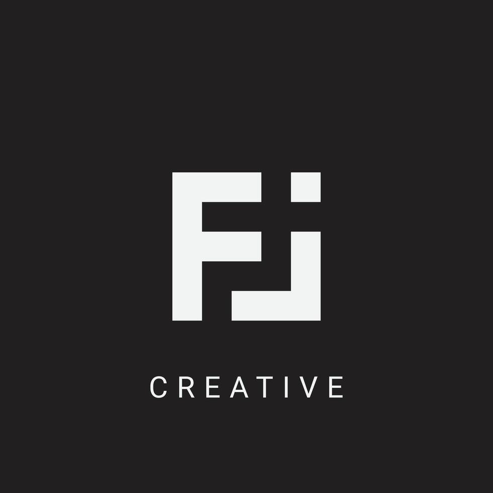 Alphabet Letters FJ JF Minimal Logo Initial Based Monogram Icon . vector