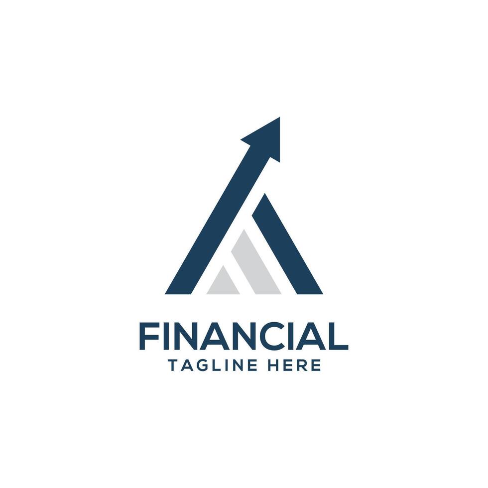 Initial A letter with statistic financial growth logo . vector