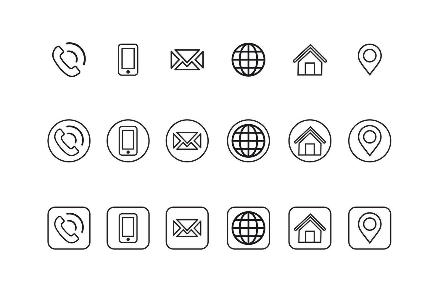 A collection of icons for business cards, including a phone, house, and globe. The icons are all white and simple, conveying a sense of professionalism and trustworthiness vector