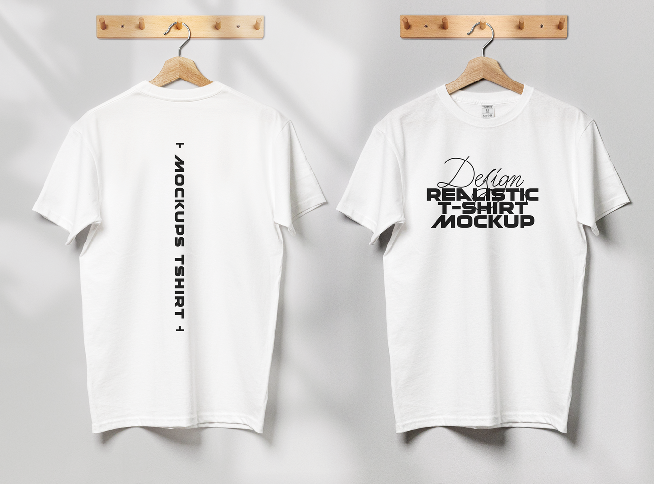 White Tshirt Mockup Front and Back View psd