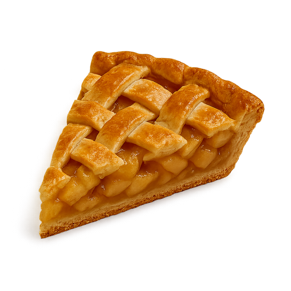 slices of apple pie with lattice crust isolated on transparent background png