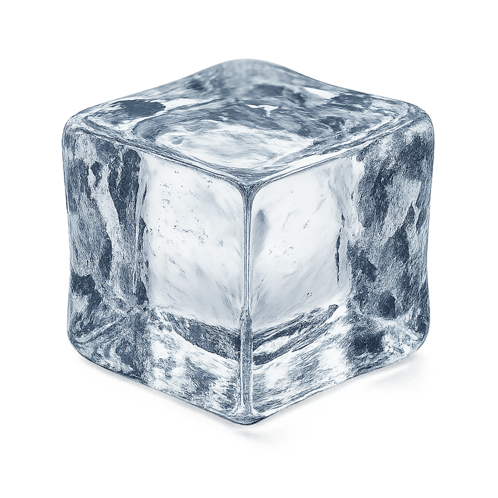 An ice cube on transparent background png