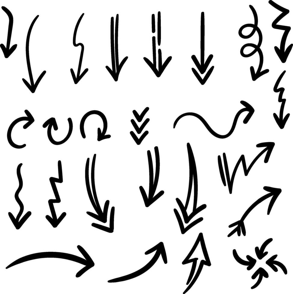 Various types of black arrow collections vector