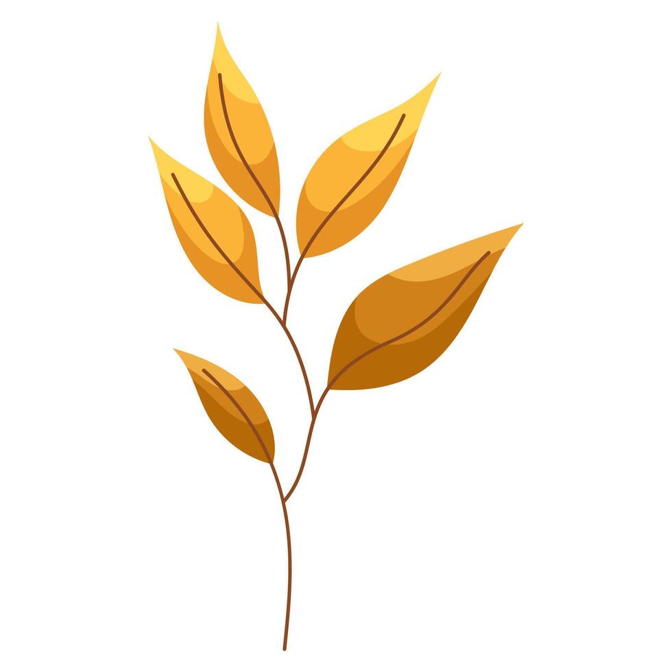 Fall twig with yellow leaves vector