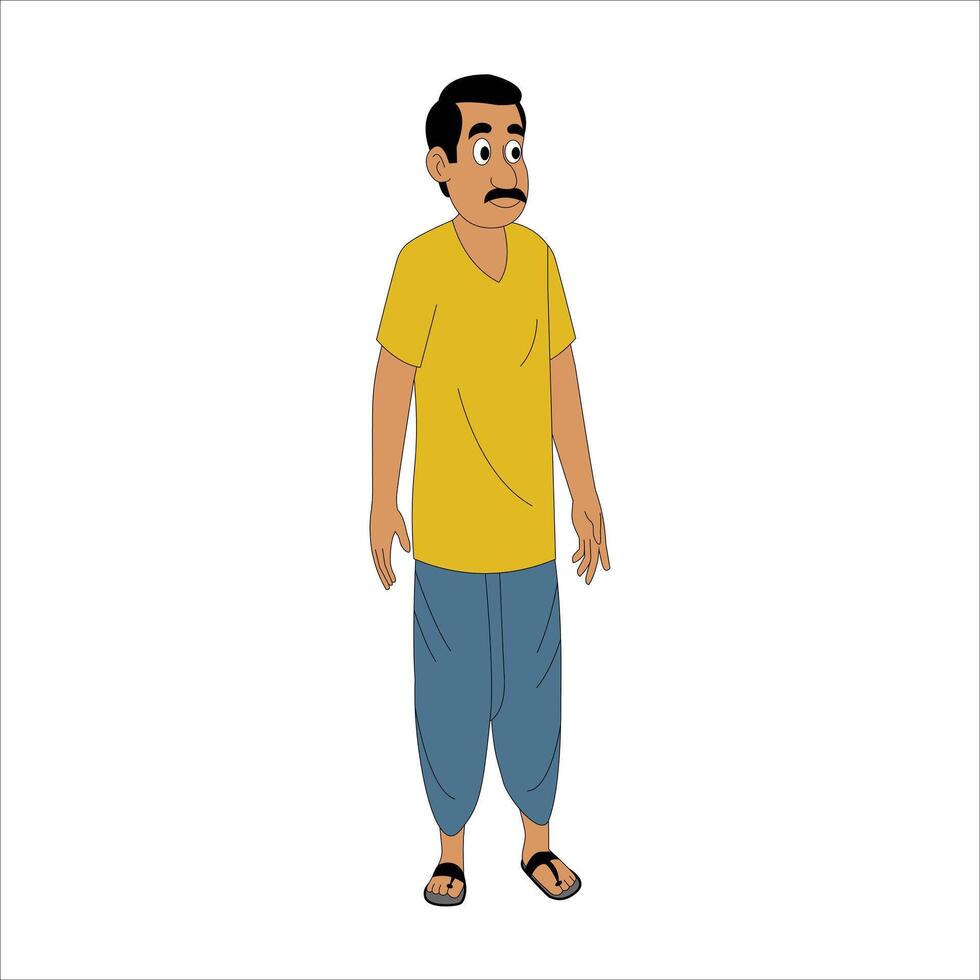 Indian man cartoon character. moral stories for the best cartoon character. the character best for your animation videos vector