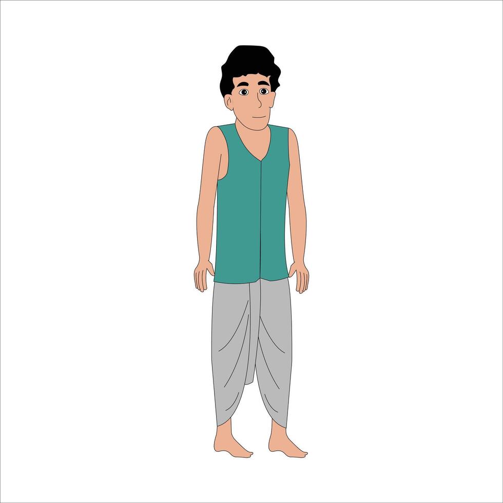 Indian man cartoon character. moral stories for the best cartoon character. vector