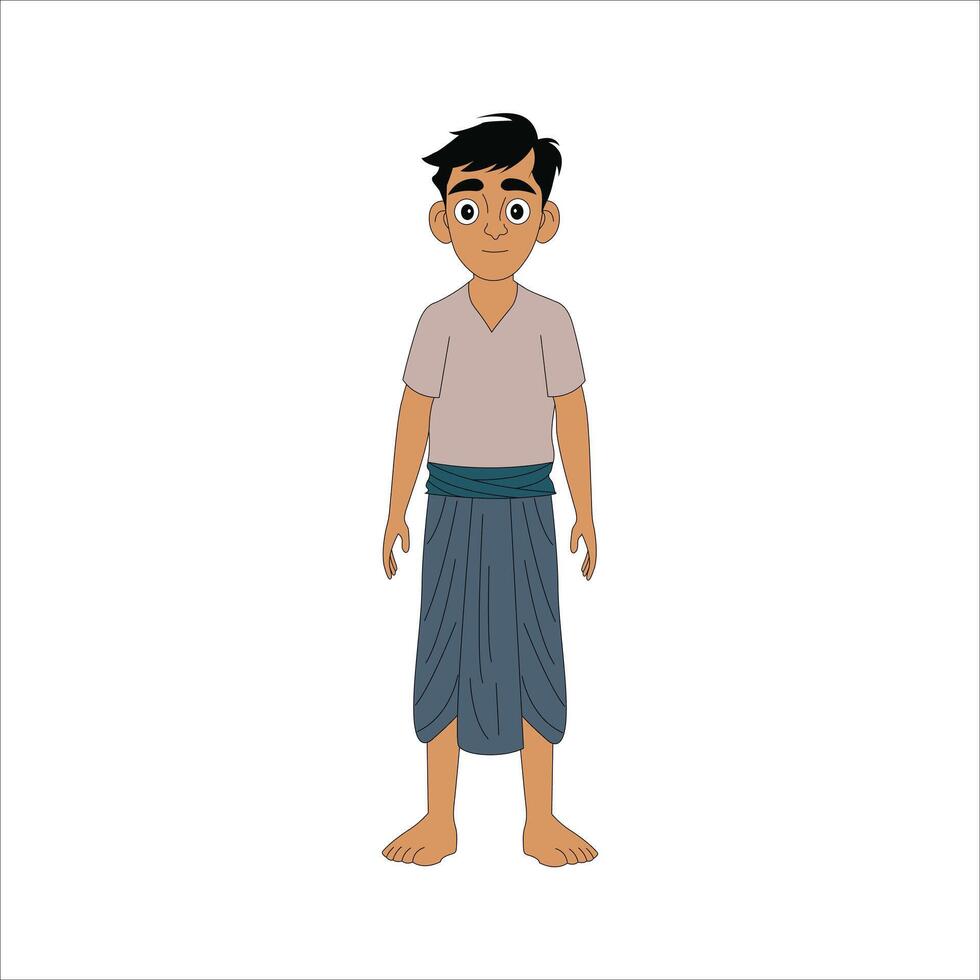 Indian man cartoon character. moral stories for the best cartoon character vector