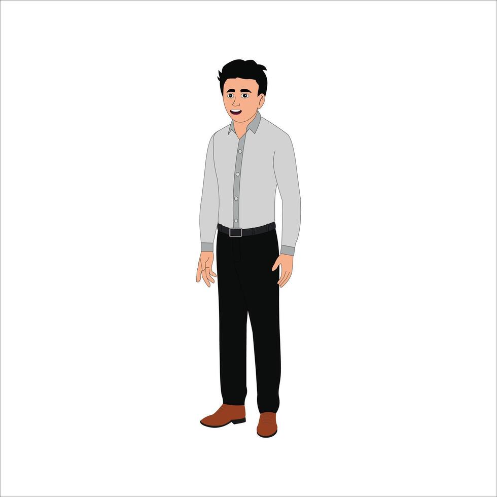 Indian man cartoon character design for animation. vector