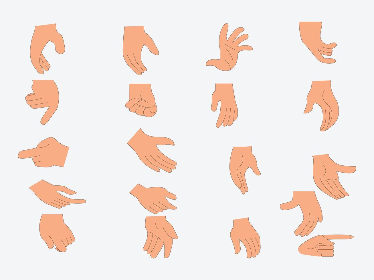 hands different expressions vector