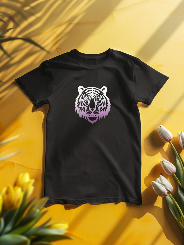 Minimal black t shirt mockup for clean and modern apparel visuals psd