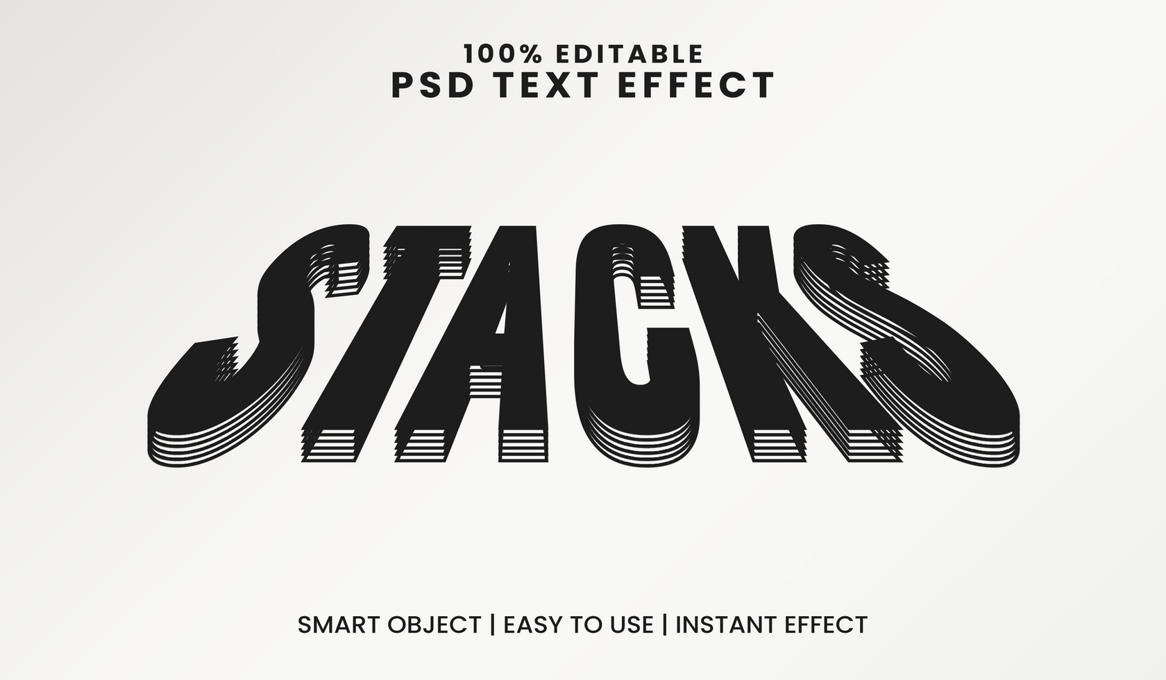 3D Isometric Stacked Editable Text Effect with Shadow Depth psd