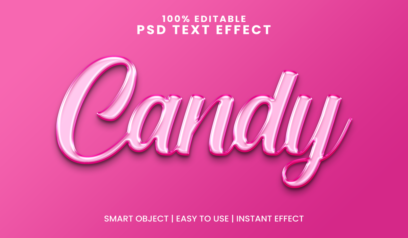 Candy Pink 3D Text Effect for Sweet Typography psd