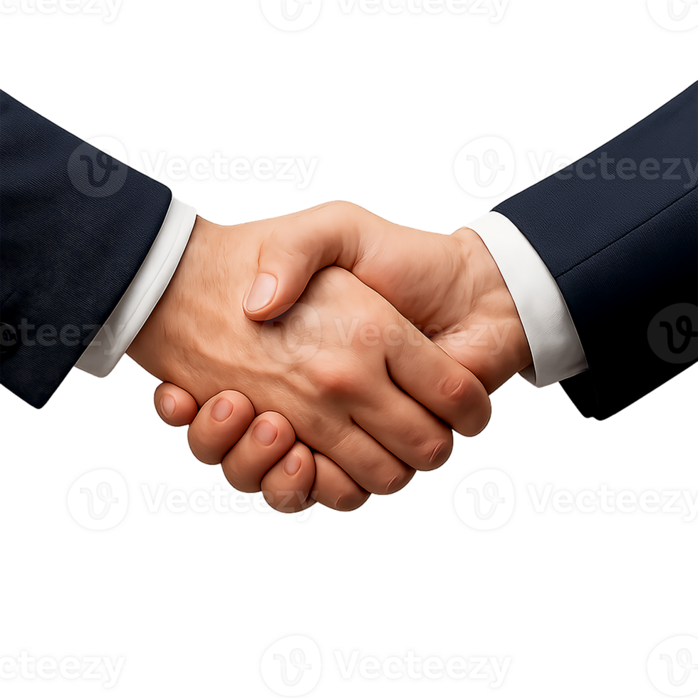 Professional Handshake Between Two Businessmen on Transparent Background png