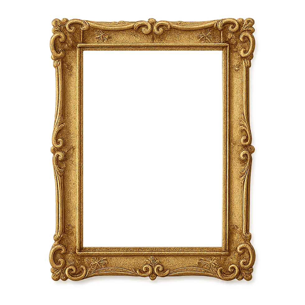 gold frame on transparent background png