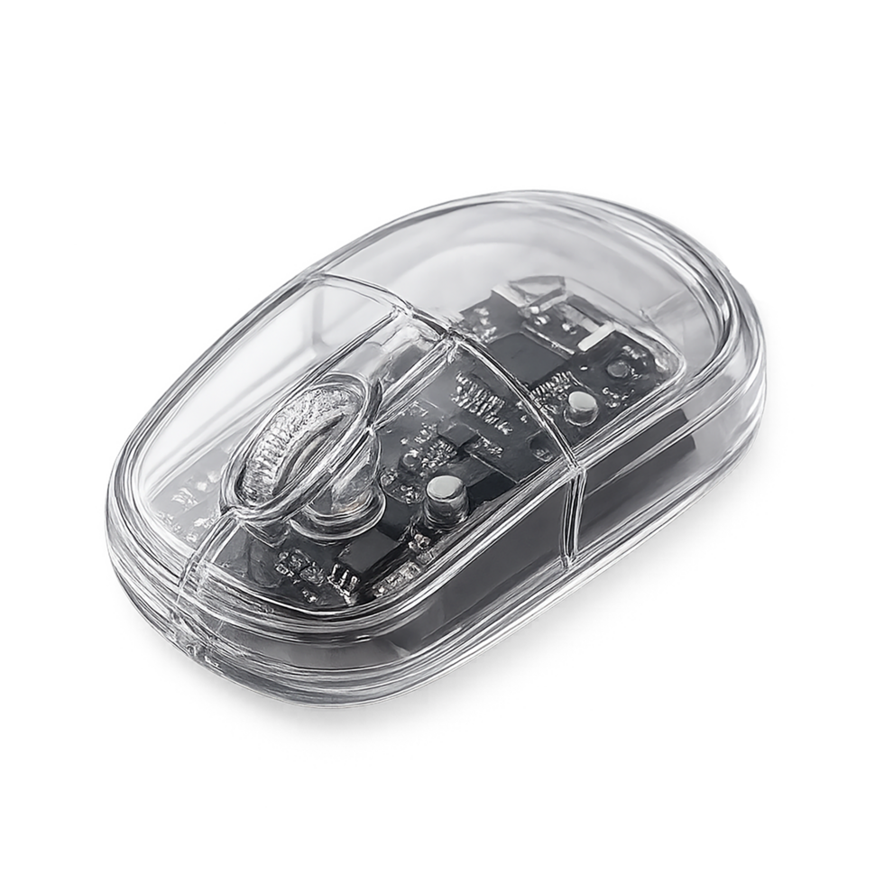 Transparent optical computer mouse on transparent background png