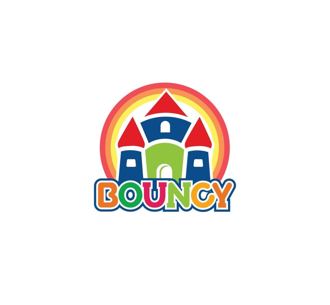 Collection of Colorful bouncy castle Logos for Amusement and Entertainment vector