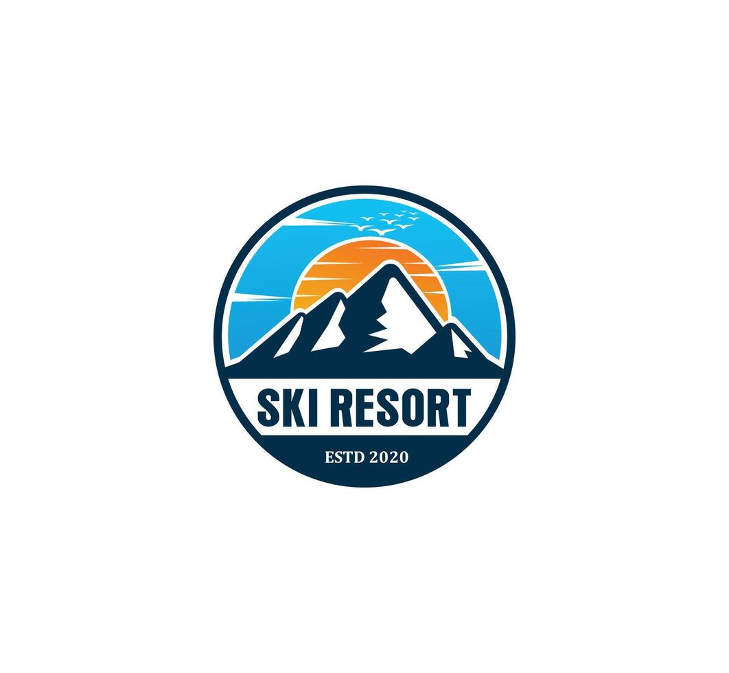 Sun Sky Mountains logo vector