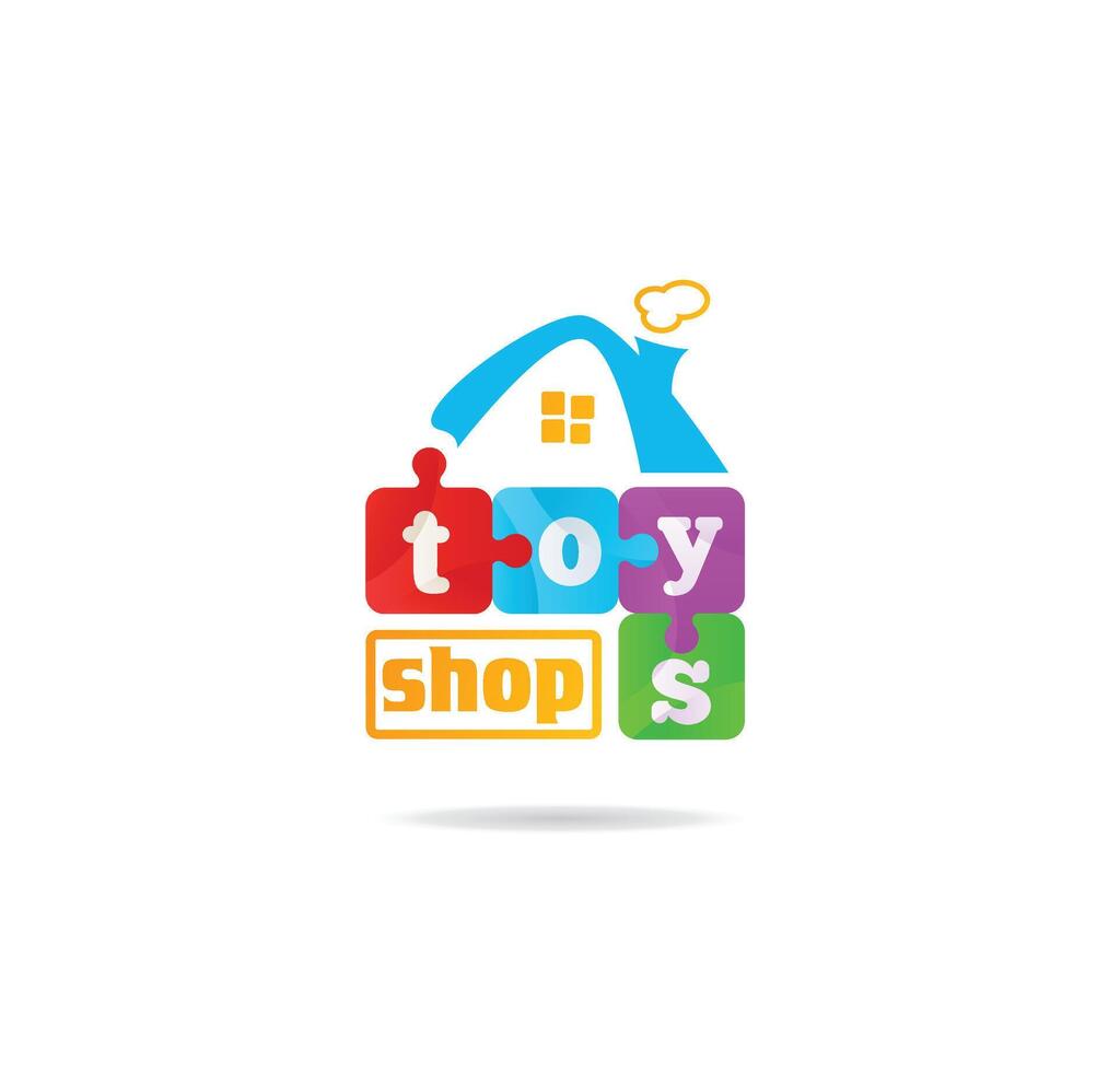 Home shape toys logo design vector