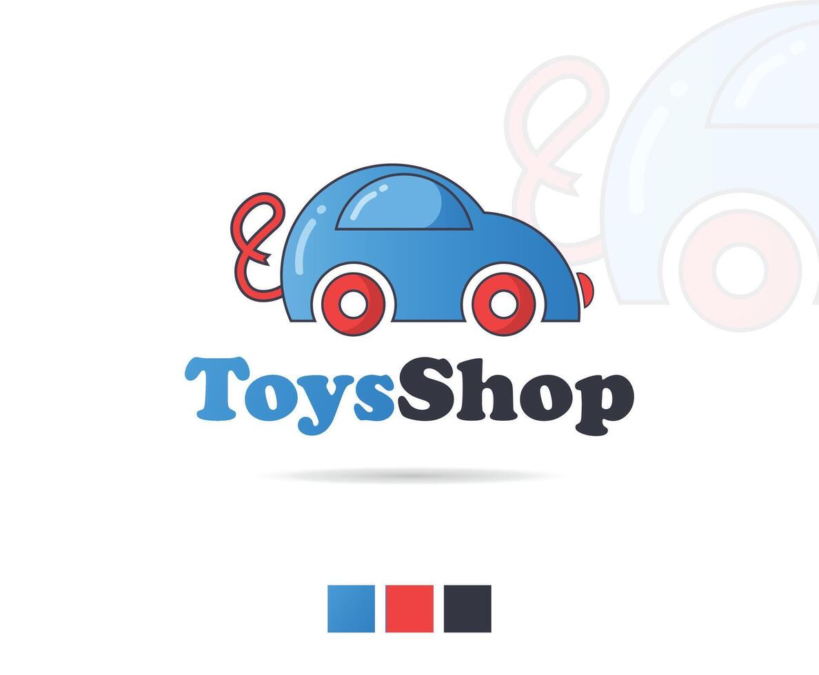Car toys shop logo design vector
