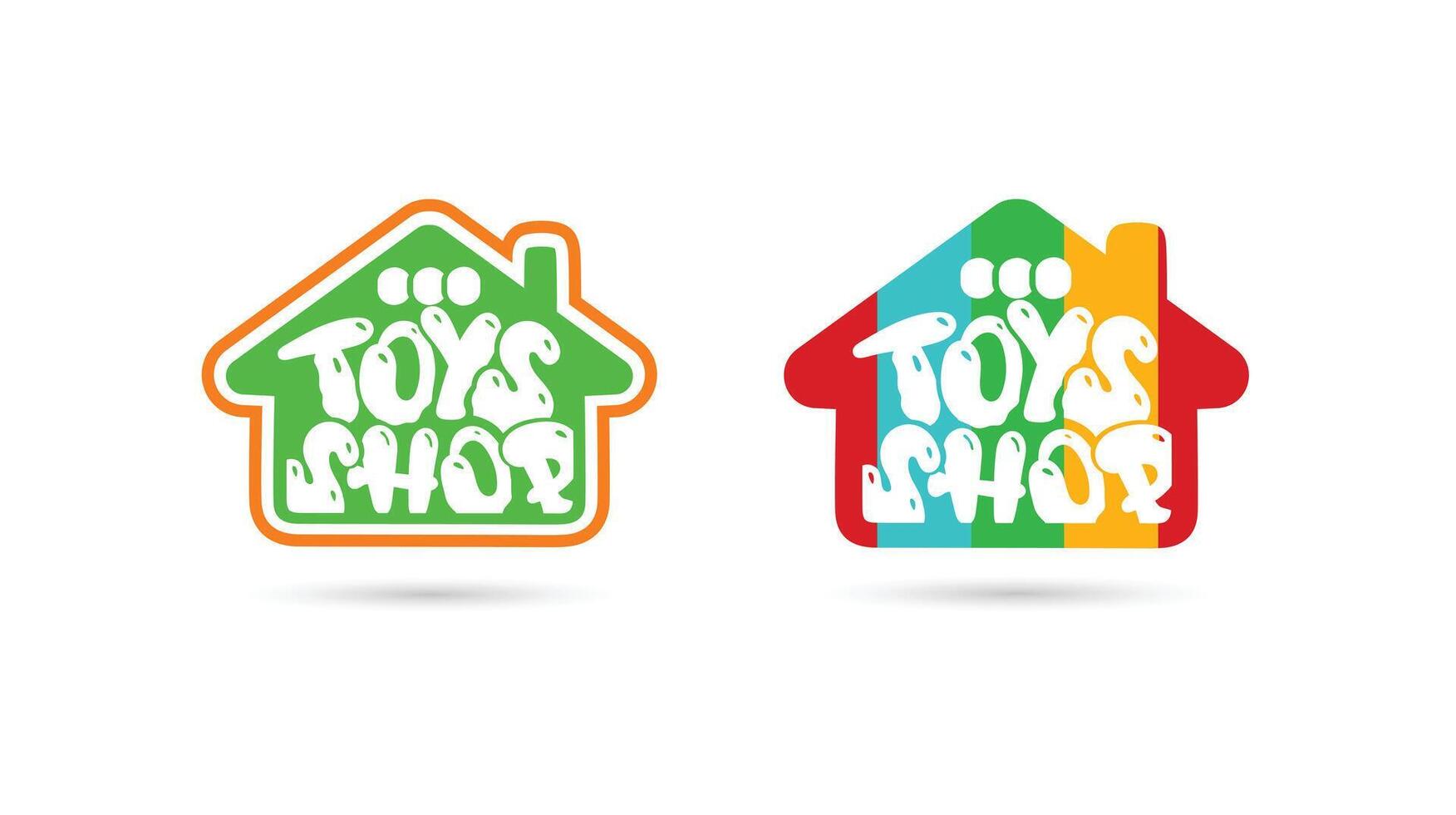 Home shape toys shop logo vector