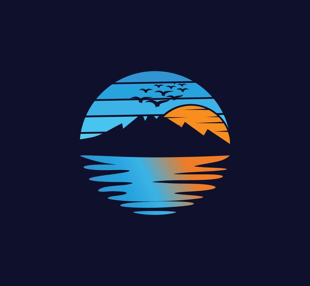 Round shape Mountains design vector