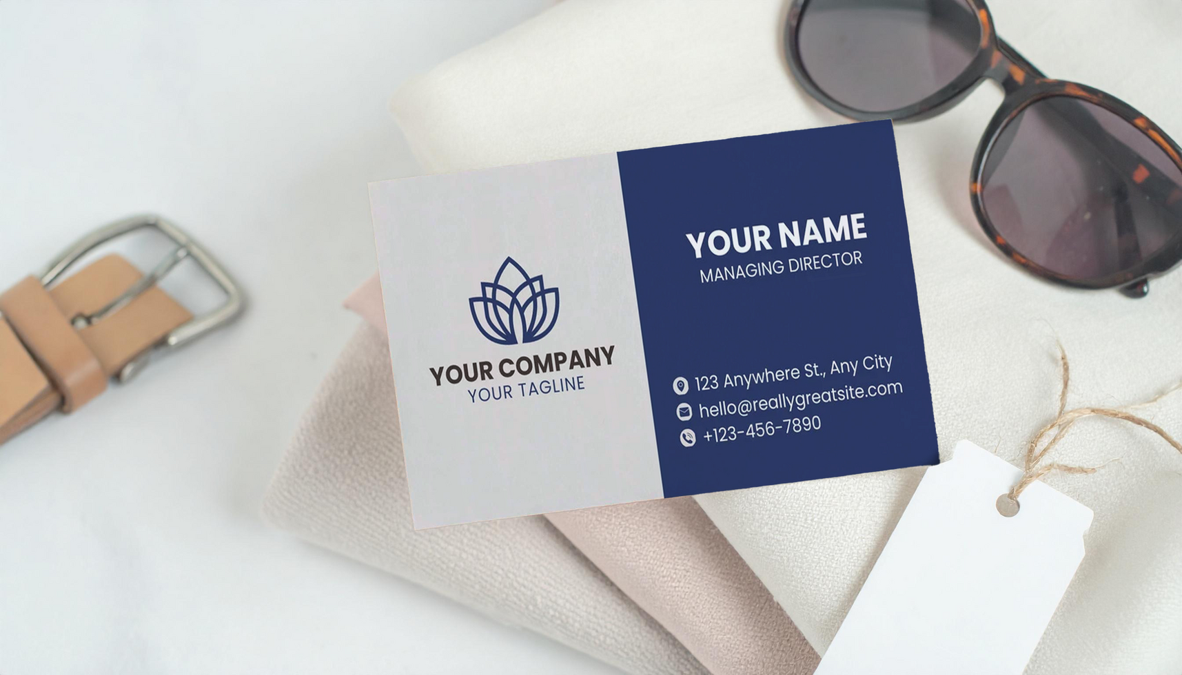 Luxury Fashion Business Card Mockup with Leather Accessories psd